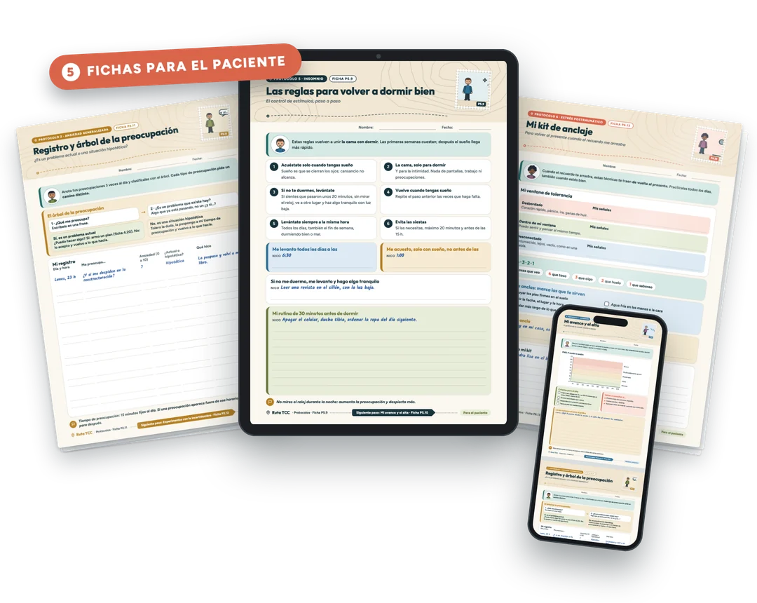 Fichas para el paciente y gráficos de avance